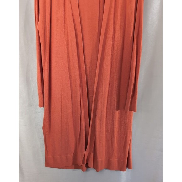 Ann Taylor Women's Open Maxi Cardigan Long Duster Soft Knit Orange Size LARGE - Picture 12 of 13